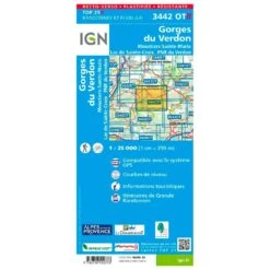 Carte IGN 3442OTR Gorges Du Verdon, Moustiers-Sainte-Marie, Lac De Sainte-Croix, PNR Du Verdon - Résistante -Randonnée Et Camping 005a8b145a1cb915e2c01ae23976653fdcddbbb3 H230IGNBIV355997 0IGN0211305 2