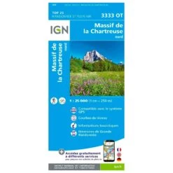 Carte IGN 3333OT Massif De La Chartreuse Nord