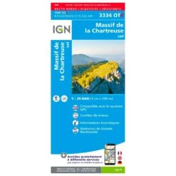 Carte IGN 3334OTR Massif De La Chartreuse Sud - Résistante