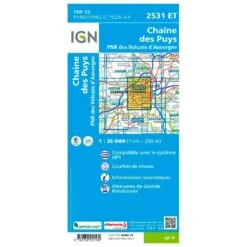 Carte IGN 2531ET Chaine Des Puys, PNR Des Volcans D'Auvergne -Randonnée Et Camping 5a5b957cc1560236fbecf744cb2fbd11cc2e5955 H230IGNBIV348363 0IGN0211229 2