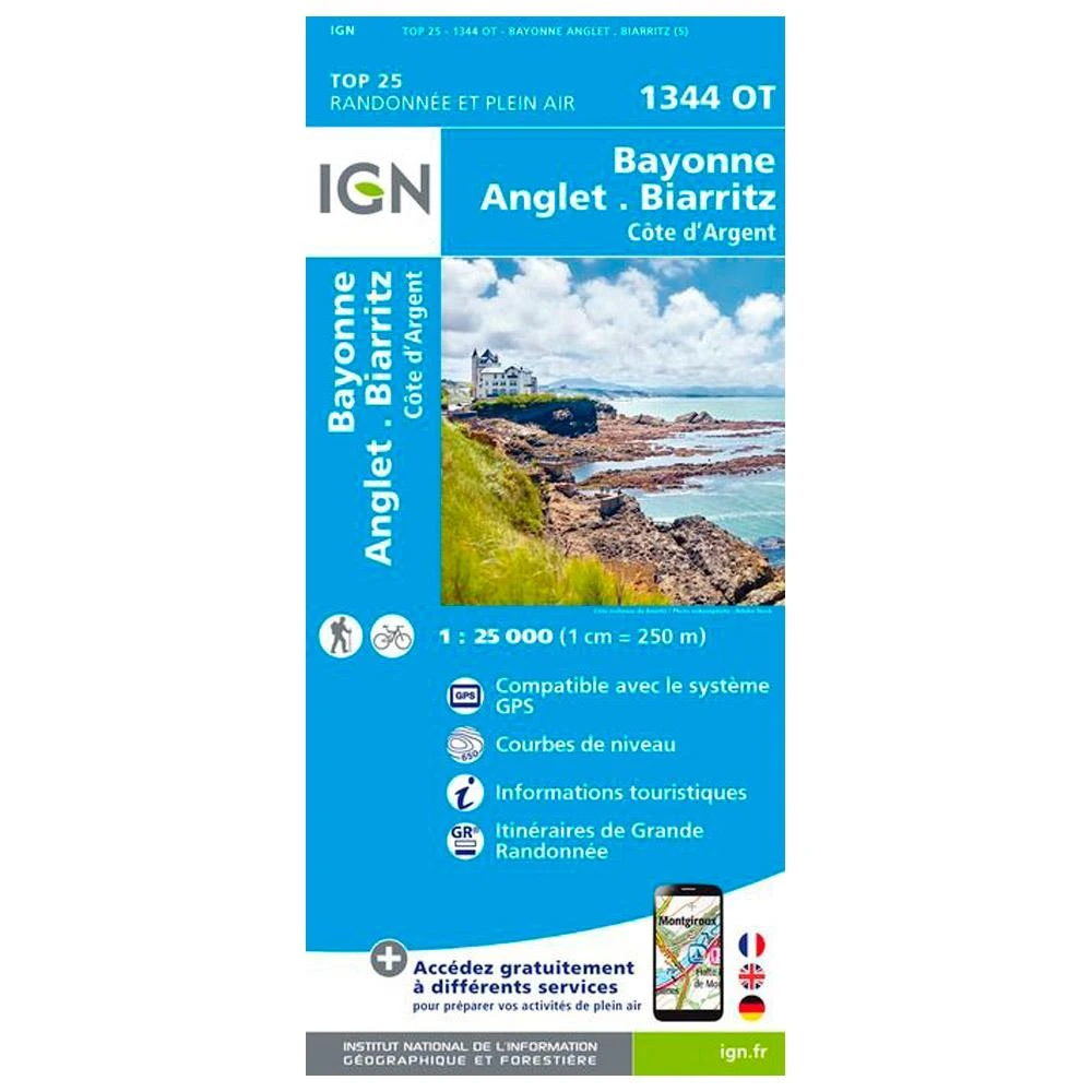 Carte IGN 1344OT Bayonne Anglet Biarritz Côte D'Argent 3 Carte IGN 1344OT Bayonne Anglet Biarritz Côte D'Argent