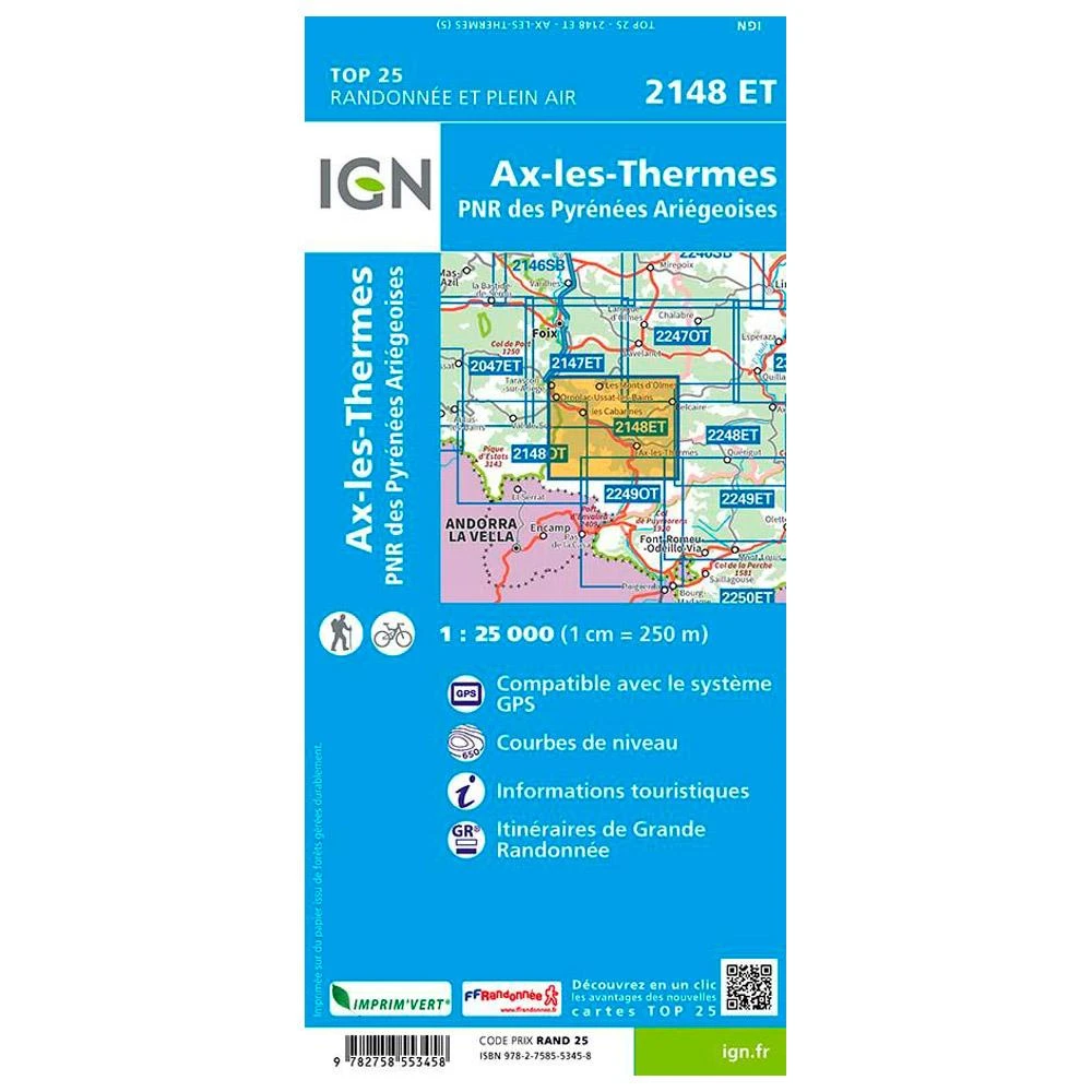 Carte IGN 2148ET Ax-les-Thermes PNR Des Pyrénées Ariégeoises 4 Carte IGN 2148ET Ax-les-Thermes PNR Des Pyrénées Ariégeoises – Image 2