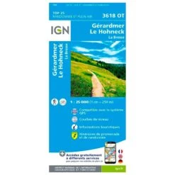 Carte IGN 3618OT Gérardmer, Le Hohneck, La Bresse