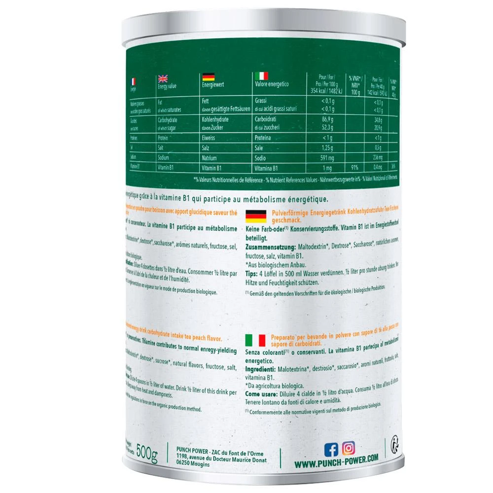 Boisson Punch Power Biodrink 500 G Thé Pêche 4 Boisson Punch Power Biodrink 500 G Thé Pêche – Image 2